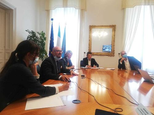 L'assessore regionale Sebastiano Callari nel corso della videoconferenza